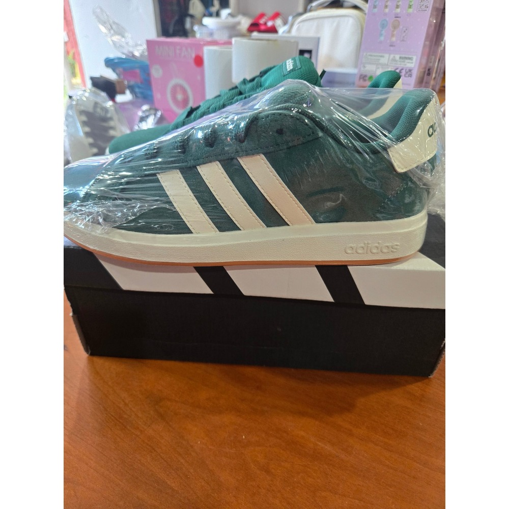 Adidas Grand Court 00s K Dark Green Suede Sneakers JP5893 Size 5 Kids